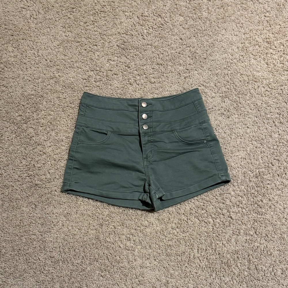Tinseltown High Waist Green Shorts